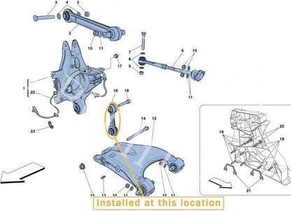 ya 5 8.10 Suitable for for Ferrari 458 488 California F12 FF GTC4 Lusso Rear Swivel Chain 259688
