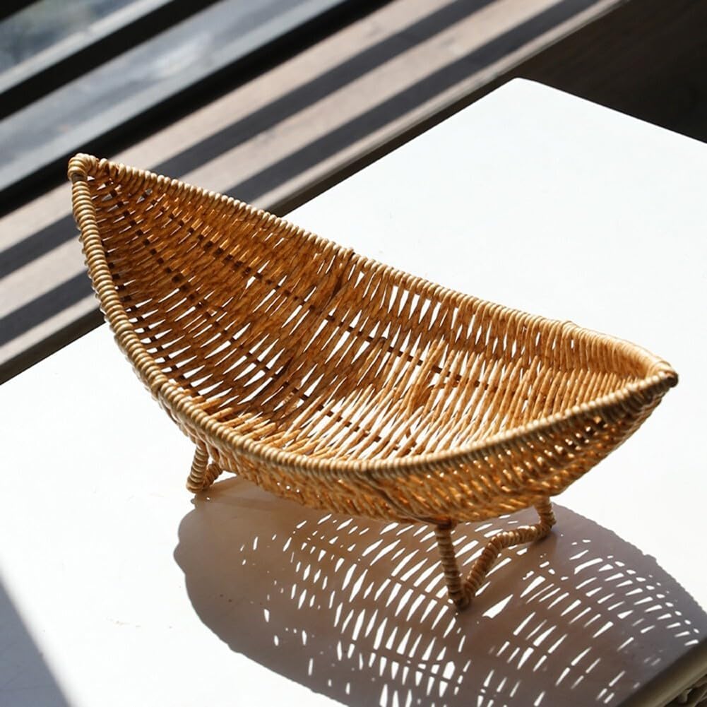ya 14 9.20 baidi Rattan Fruit Bowl Tray for Coffee Table Woven Sundries Basket Rattan Fruit Tray-1