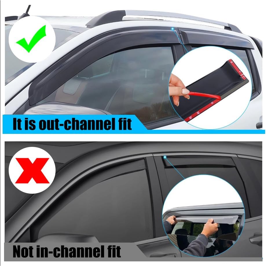 ya 6 8.24 baidi for 18-2023 for Kia Rio Sedan Rain Guards Vent Deflector Shade Outside Window Visor