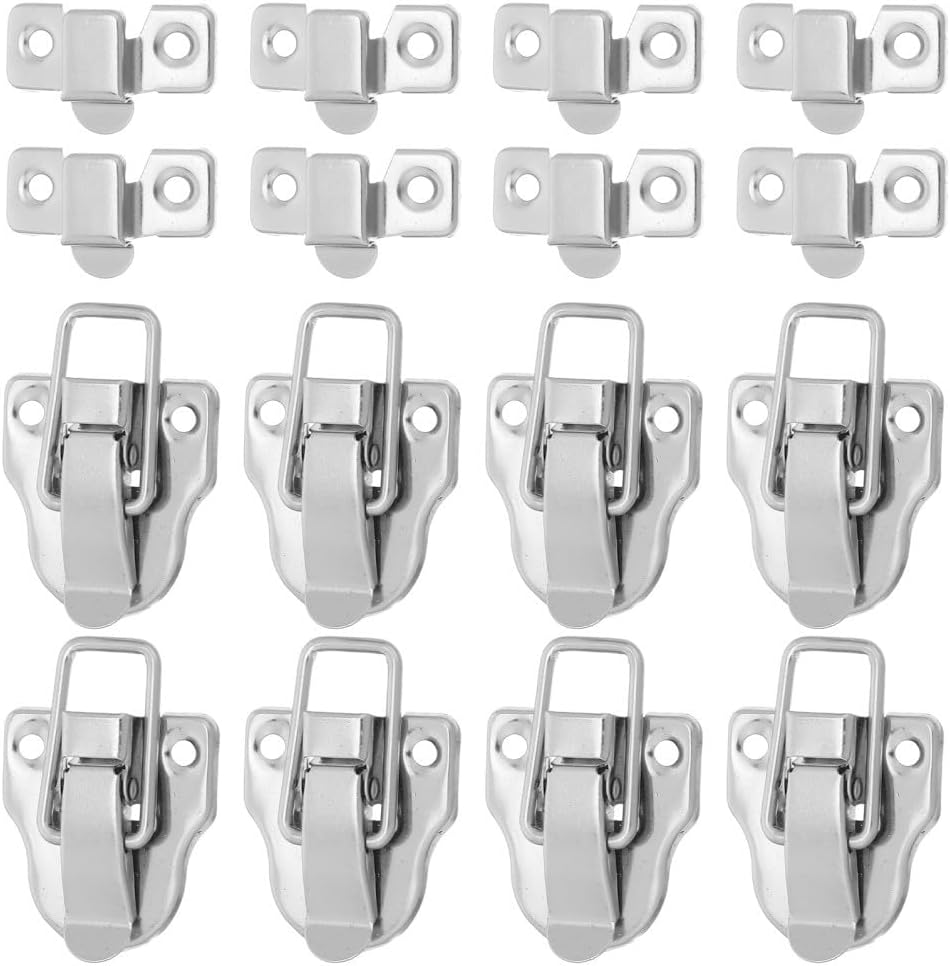 ya 26 10.21 baidi 12 Pcs Retro Hardware Buckle Lock Box Latch Metal Toolbox Padlock Hasp