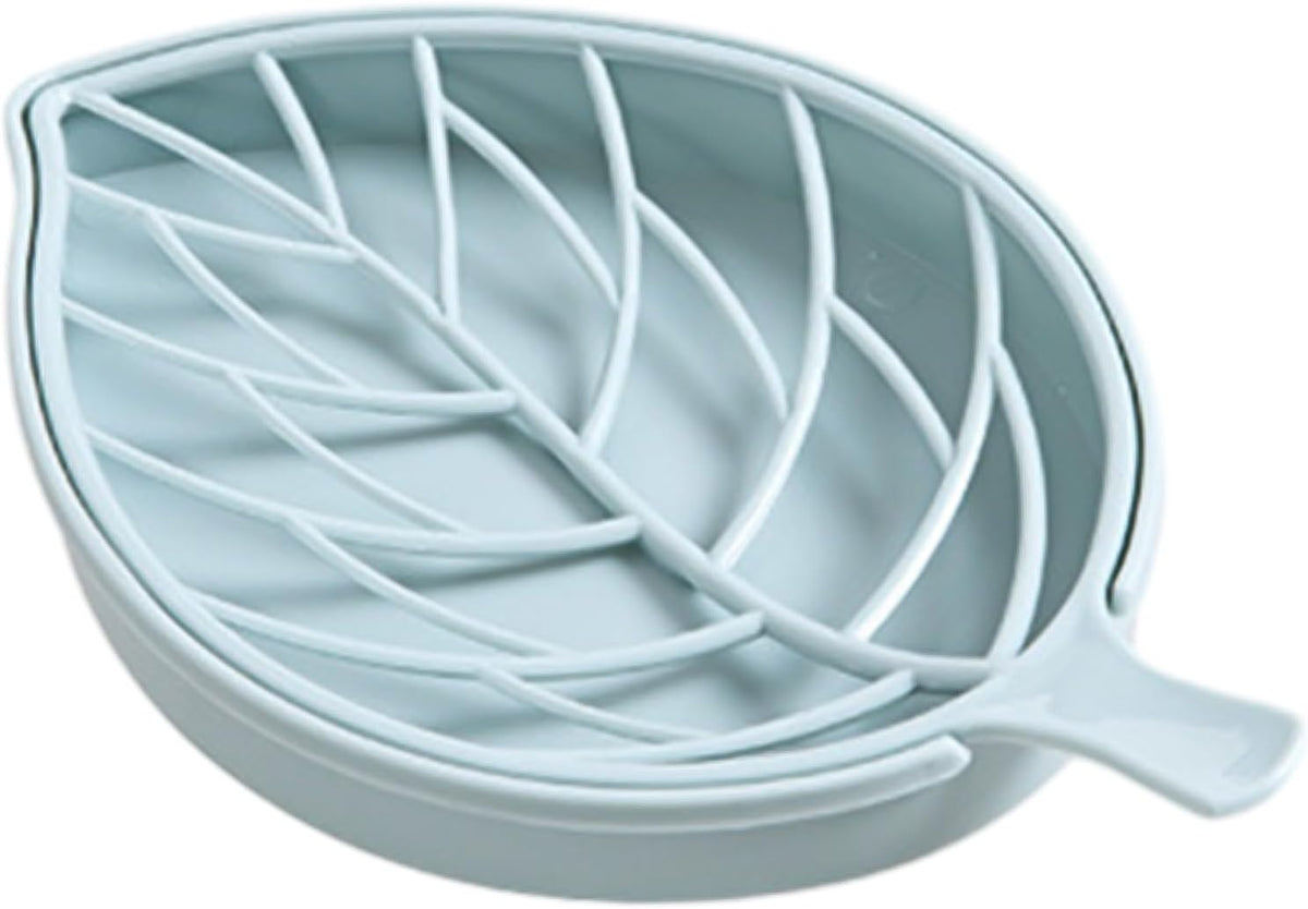ya 14 9.20 baidi Leaf Design Soap Holder with Double Drain Holes Non Slip Shower Tray 3 Colors-1
