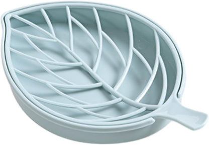 ya 14 9.20 baidi Leaf Design Soap Holder with Double Drain Holes Non Slip Shower Tray 3 Colors-1