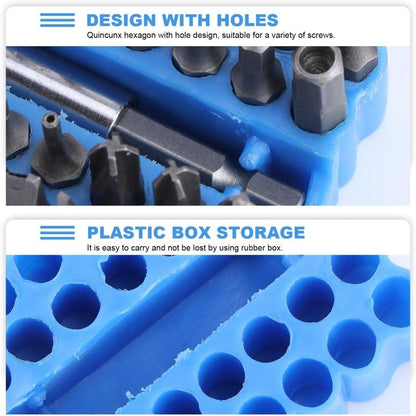 ya 26 10.21 baidi 33 Pcs Hexagon Bit Security Screw Magnetic Extension Bits Star Screwdriver