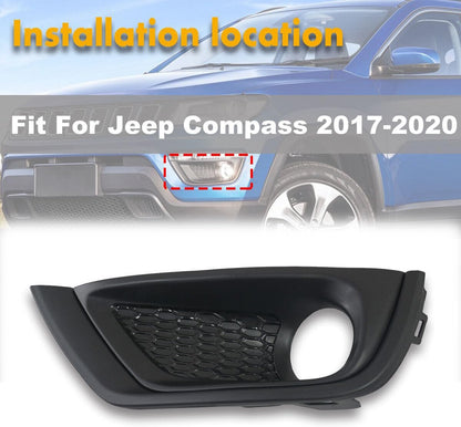 ya 3 8.24 baidi Left Front Bumper Fog Light Cover Bezel for Jeep Compass 2017-2020