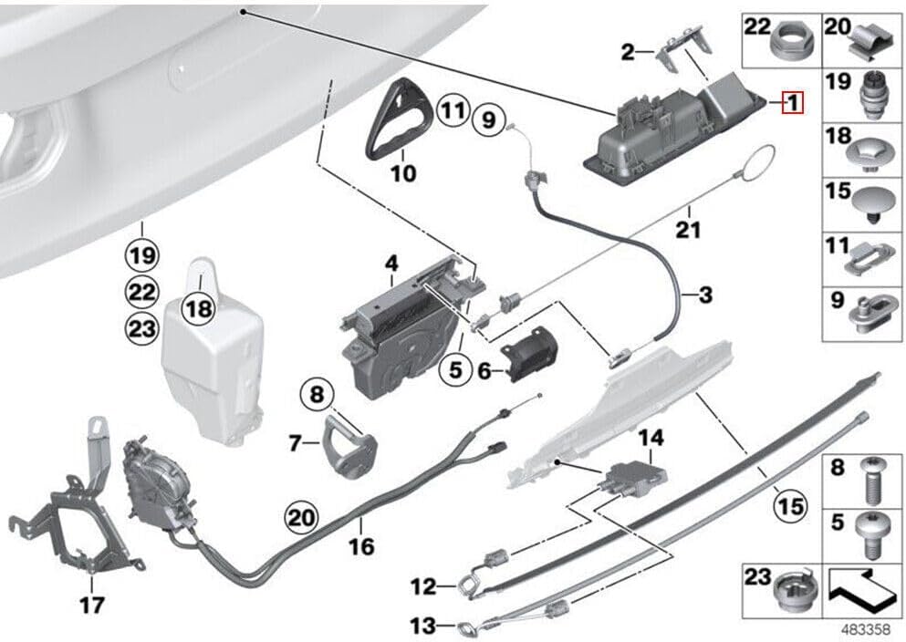 ya 4 8.10 Tailgate Trunk Start Cover Switch Handle for BMW F22 F30 F33 F10 F25 51247368753