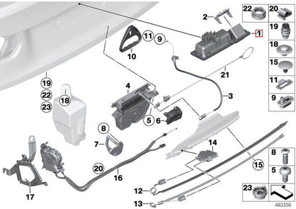 ya 4 8.10 Tailgate Trunk Start Cover Switch Handle for BMW F22 F30 F33 F10 F25 51247368753