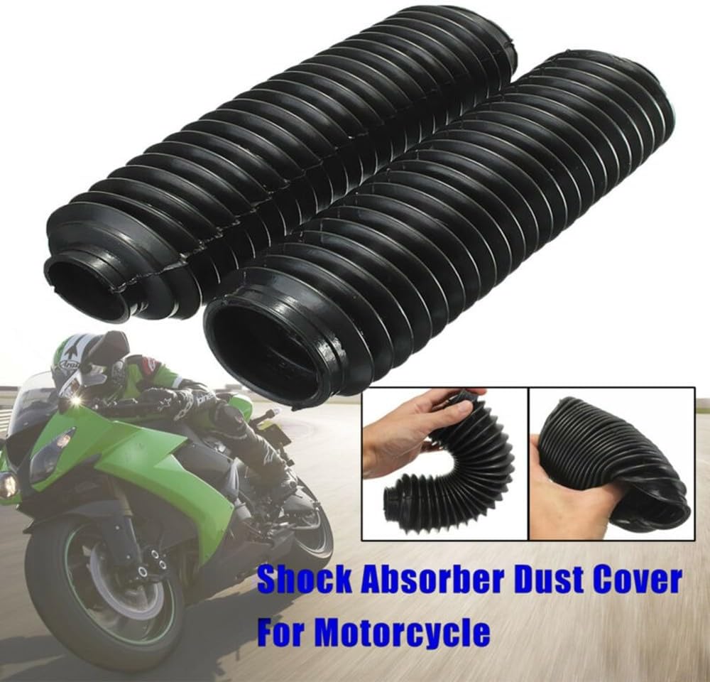 ya 6 8.14 1Pair Black Motorcycle Front Fork Rubber Gaiters Boots For CQR 245x58x39mm