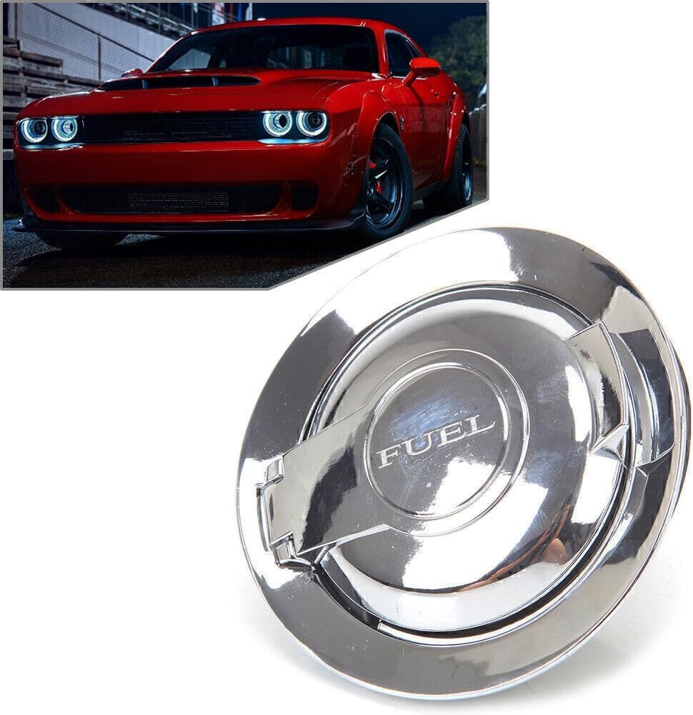 ya 5 8.10 Fuel Gas Door Lid Vapor Edition Chrome Fit for Dodge for Challenger 2008-2017 2018 2019