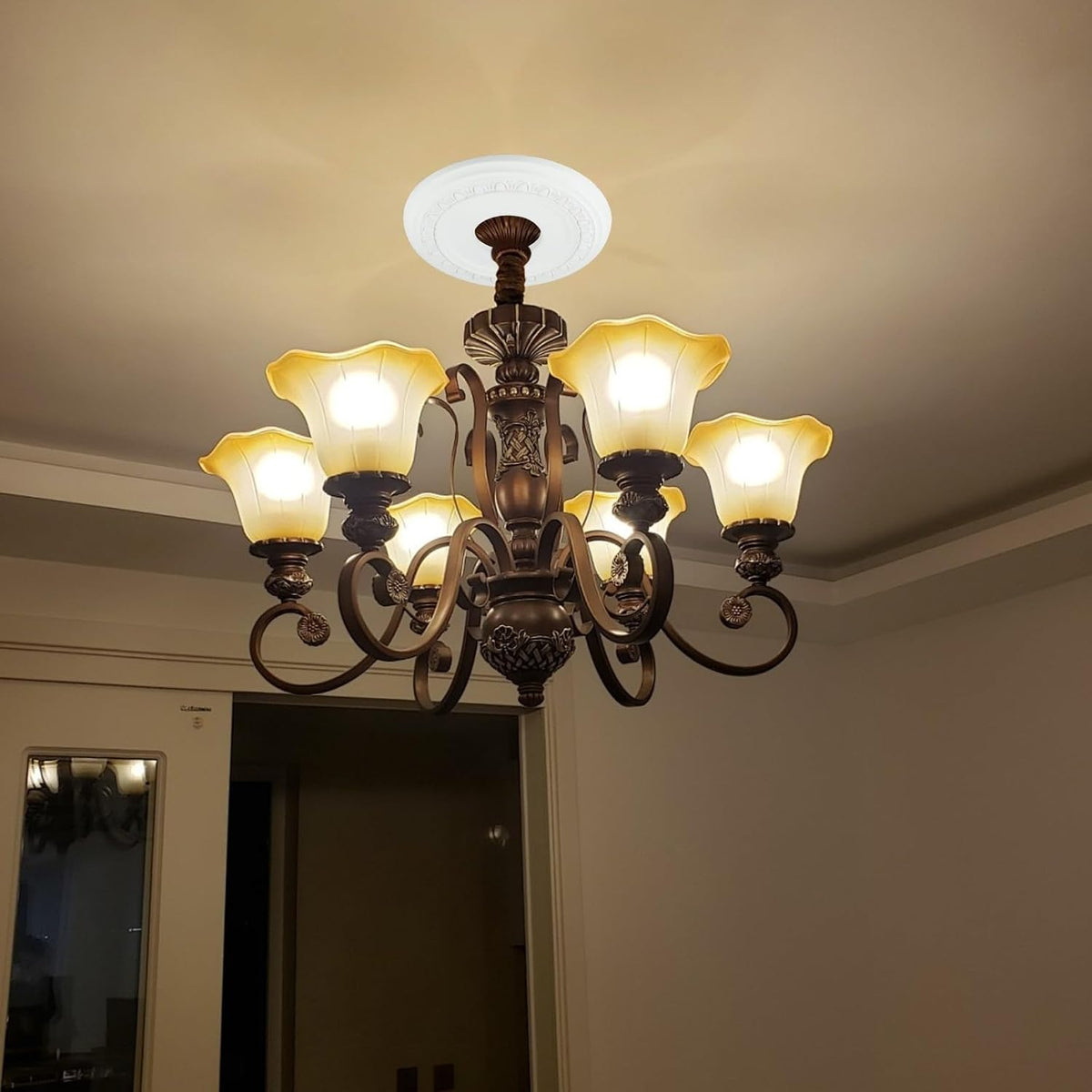 ya 26 10.21 baidi Stylish PU Decorative Ceiling Fixture Cover for Adding Charm to Home Interiors