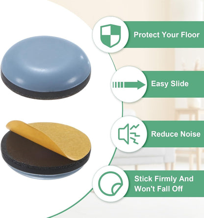ya 26 10.21 baidi 20-Pack Furniture Sliders, 0.86 Diameter PTFE Self-Adhesive Glides [Grey]-2