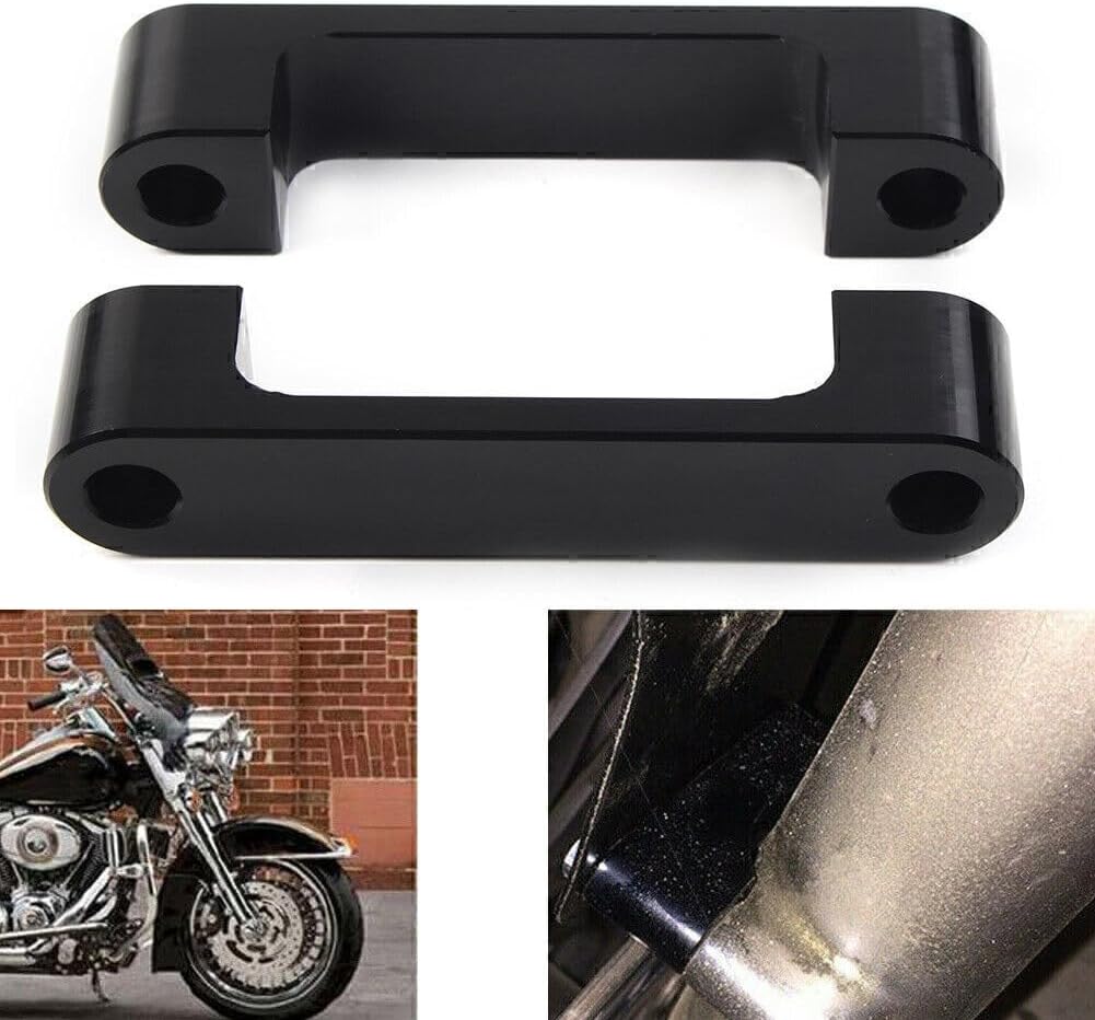 ya 4 8.10 Fit for Harley Touring 1996-2013 97 Black Wrap Front Fender Brackets Spacers 30 Inch