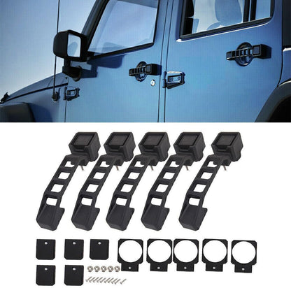 ya 5 8.10 5pcs Black Exterior Door Handles Set for 2007-2017 2008 09 for Jeep for Wrangler JK/JKU