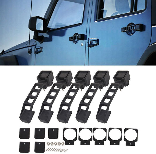 ya 5 8.10 5pcs Black Exterior Door Handles Set for 2007-2017 2008 09 for Jeep for Wrangler JK/JKU