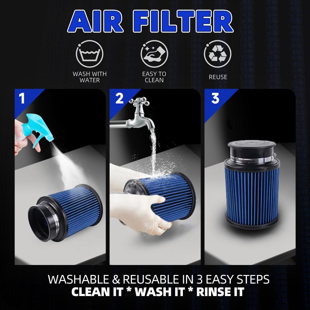 ya 13 9.15 baidi Blue 4 102mm High Flow Inlet Round Dry Air Filter Cold Air Intake Replacement