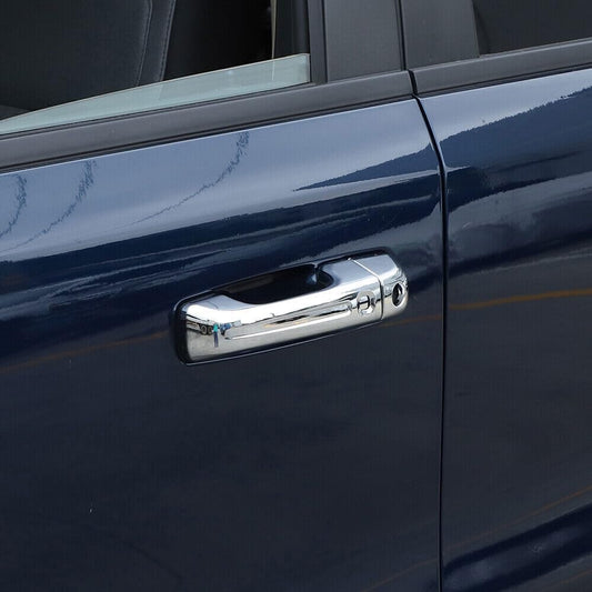 ya 5 8.10 Exterior Door Handle Cover Trim for Dodge for Ram 1500 2018-2021 Chrome High-Version