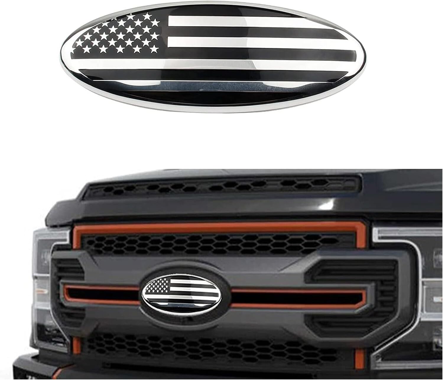 ya 5 8.24 baidi 7 inch for Ford F150 F350 Accessories Front Grill Tailgate US Flag Oval Emblem Badge