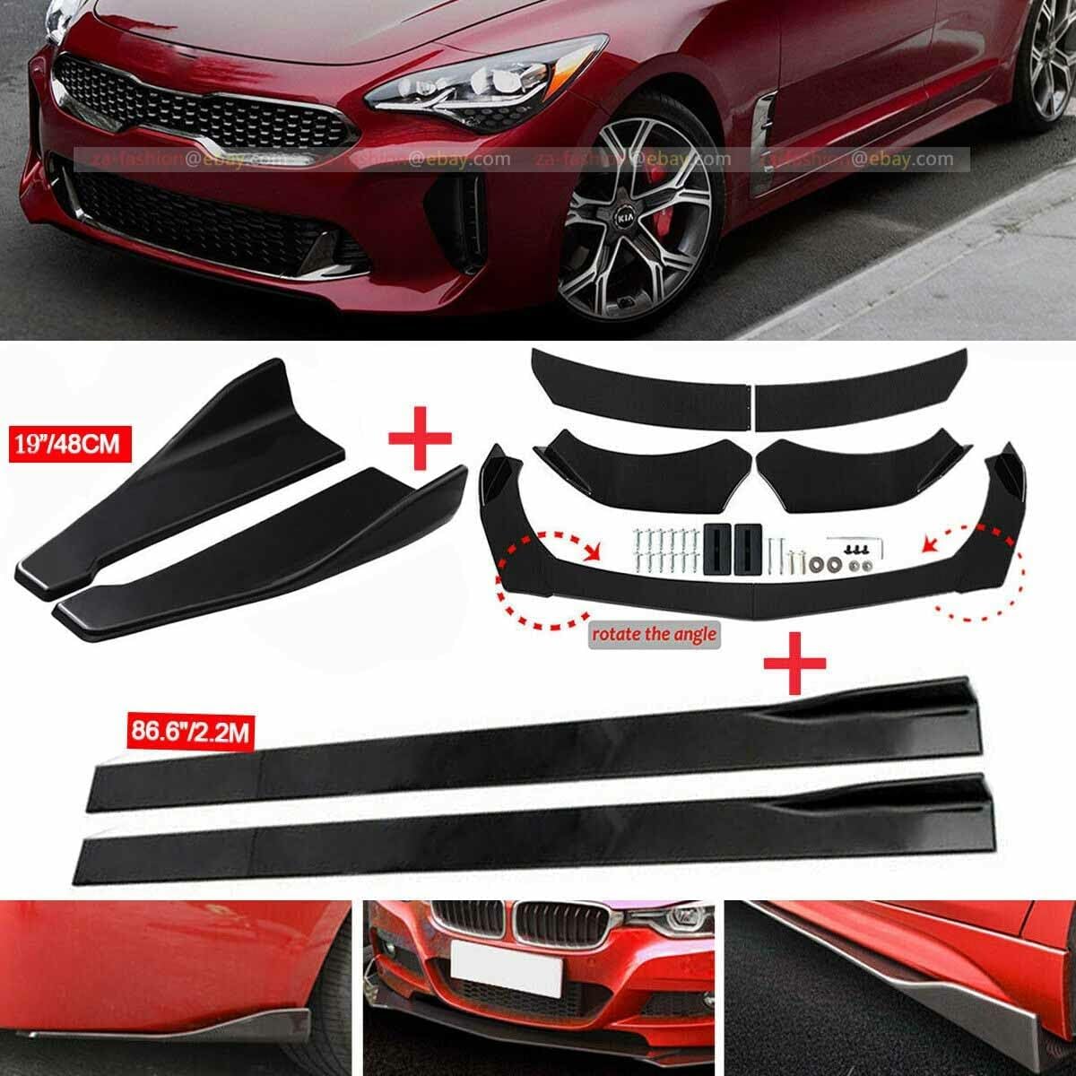 ya 2 8.15 Front Rear Bumper Lip Spoiler Splitter +Side Skirts for Kia K5 GT Optima Forte