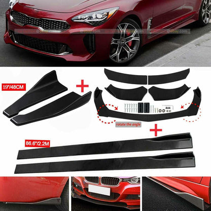ya 2 8.15 Front Rear Bumper Lip Spoiler Splitter +Side Skirts for Kia K5 GT Optima Forte