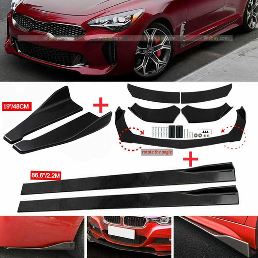 ya 2 8.15 Front Rear Bumper Lip Spoiler Splitter +Side Skirts for Kia K5 GT Optima Forte