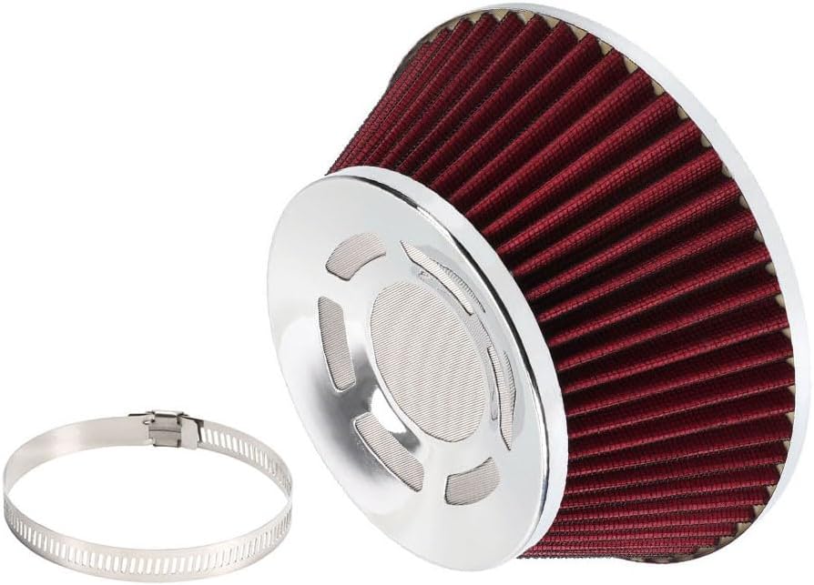 ya 13 9.15 baidi Red 3 Inch 76mm High Flow Dry Air Filter Cold Air Intake Filter Mushroom Head