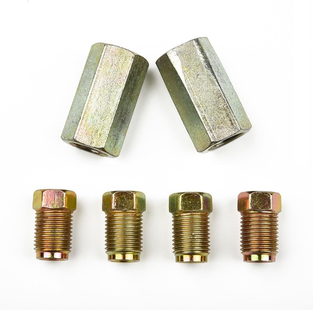 ya 9 10.24 Brake Pipe Connector 2-Way Female+Male Fittings Accessory M10 Replacement