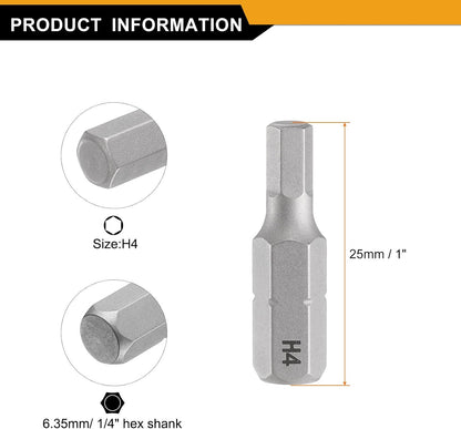 ya 14 9.20 baidi 2pcs H4.0 Magnetic Hex Screwdriver Bit 1/4 Hex Shank 25mm Length S2 Steel-1