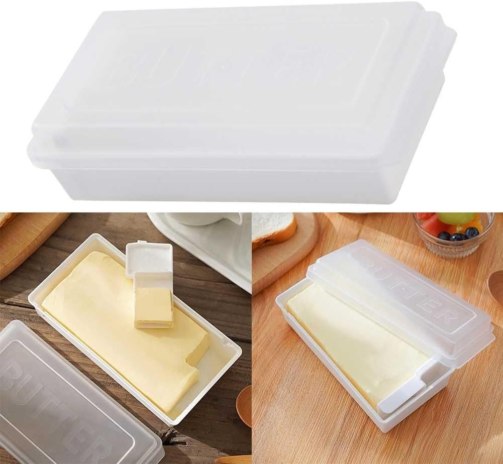 ya 14 9.20 baidi Hygienic Butter Cutting Box Cheese Stora Box With Lid Butter Dish With Slicer-1