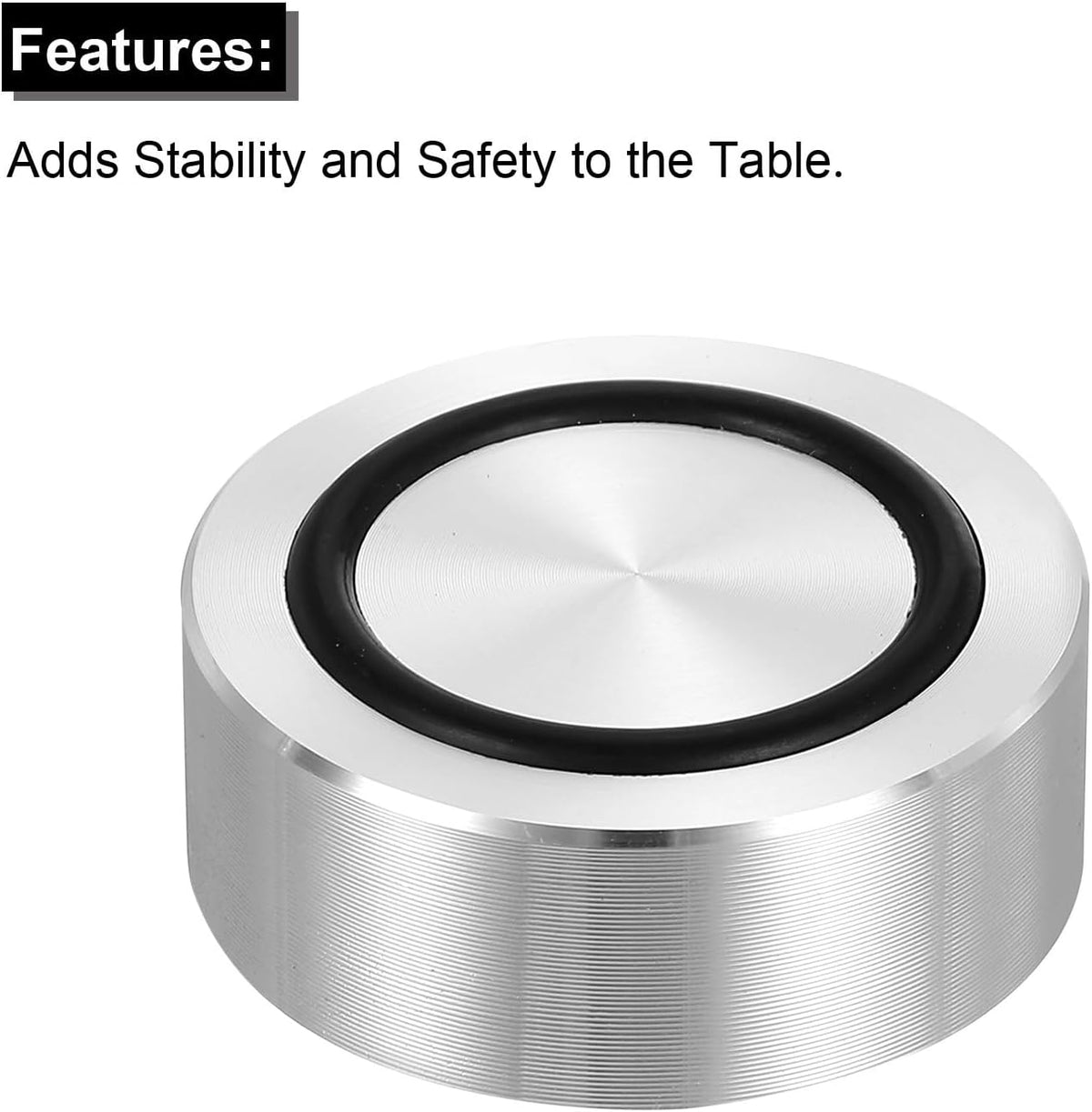 ya 26 10.21 baidi M8 40mm / 1.6 Dia 15mm Aluminum Disc Glass Top Adapter with Rubber Ring 4pcs