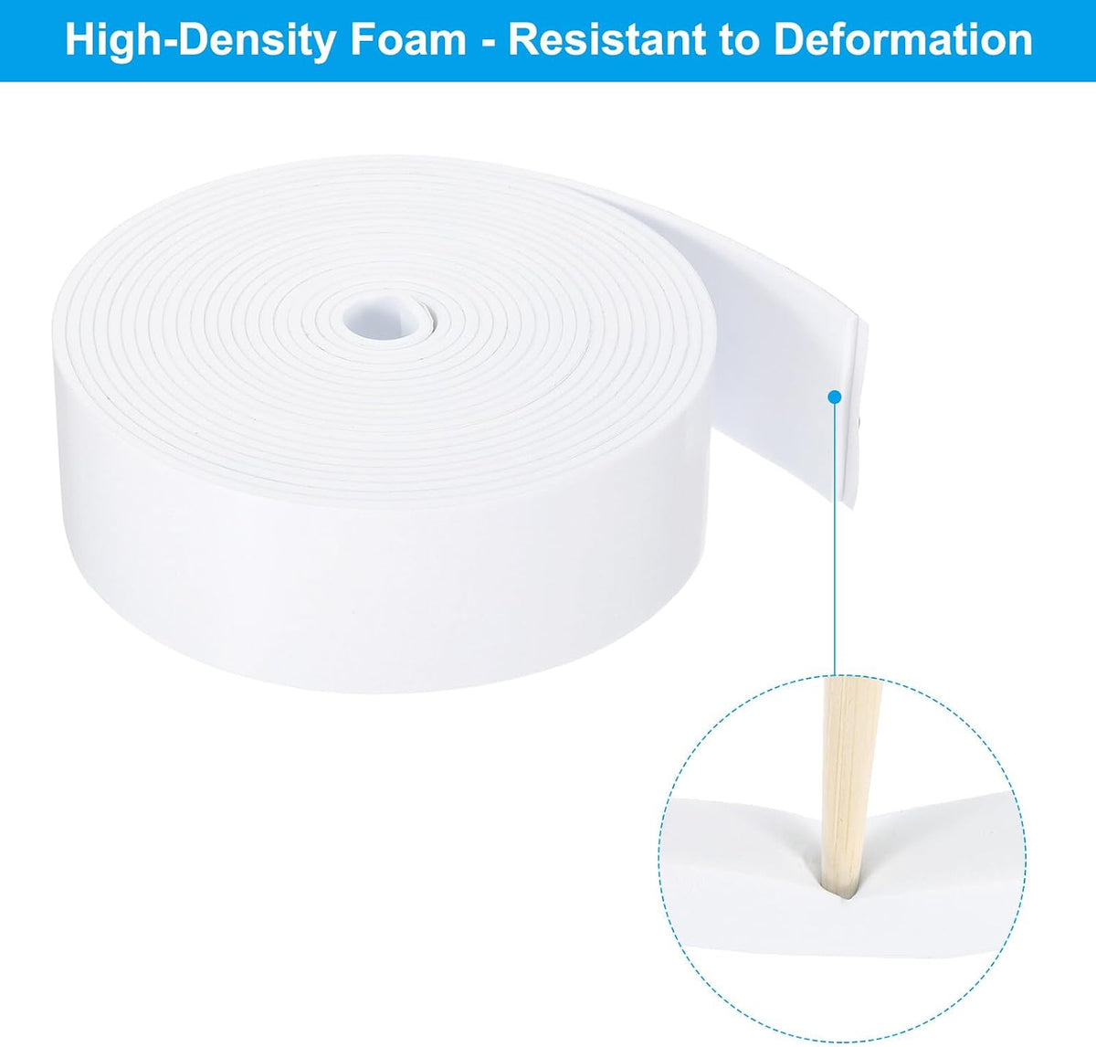 ya 26 10.21 baidi Weather Stripping Door Seal 2 Inch x 1/8 Inch x 20 Ft Self Adhesive White