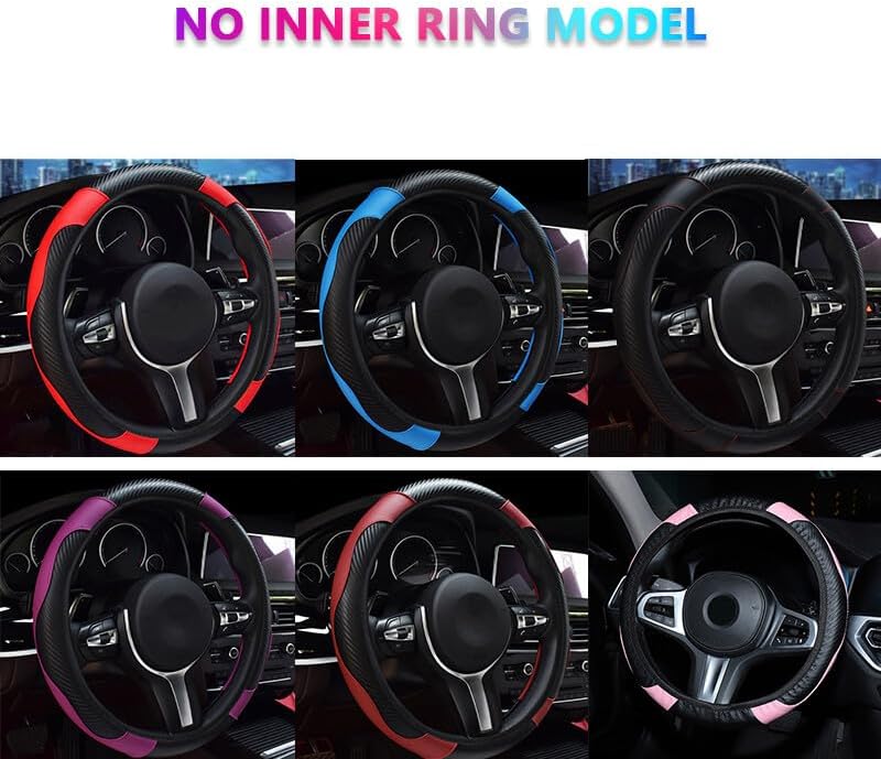 ya 4 8.14 15 inch 38cm Steering Wheel Covers Universal Carbon fiber Stretch