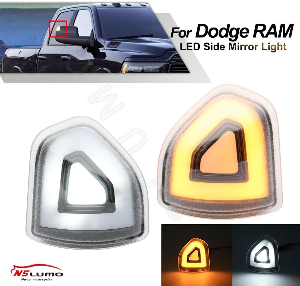 ya 4 8.10 2 LED Side Mirrors DRL Turn Signal Lights for Dodge for Ram 1500 2500 3500 Switchback