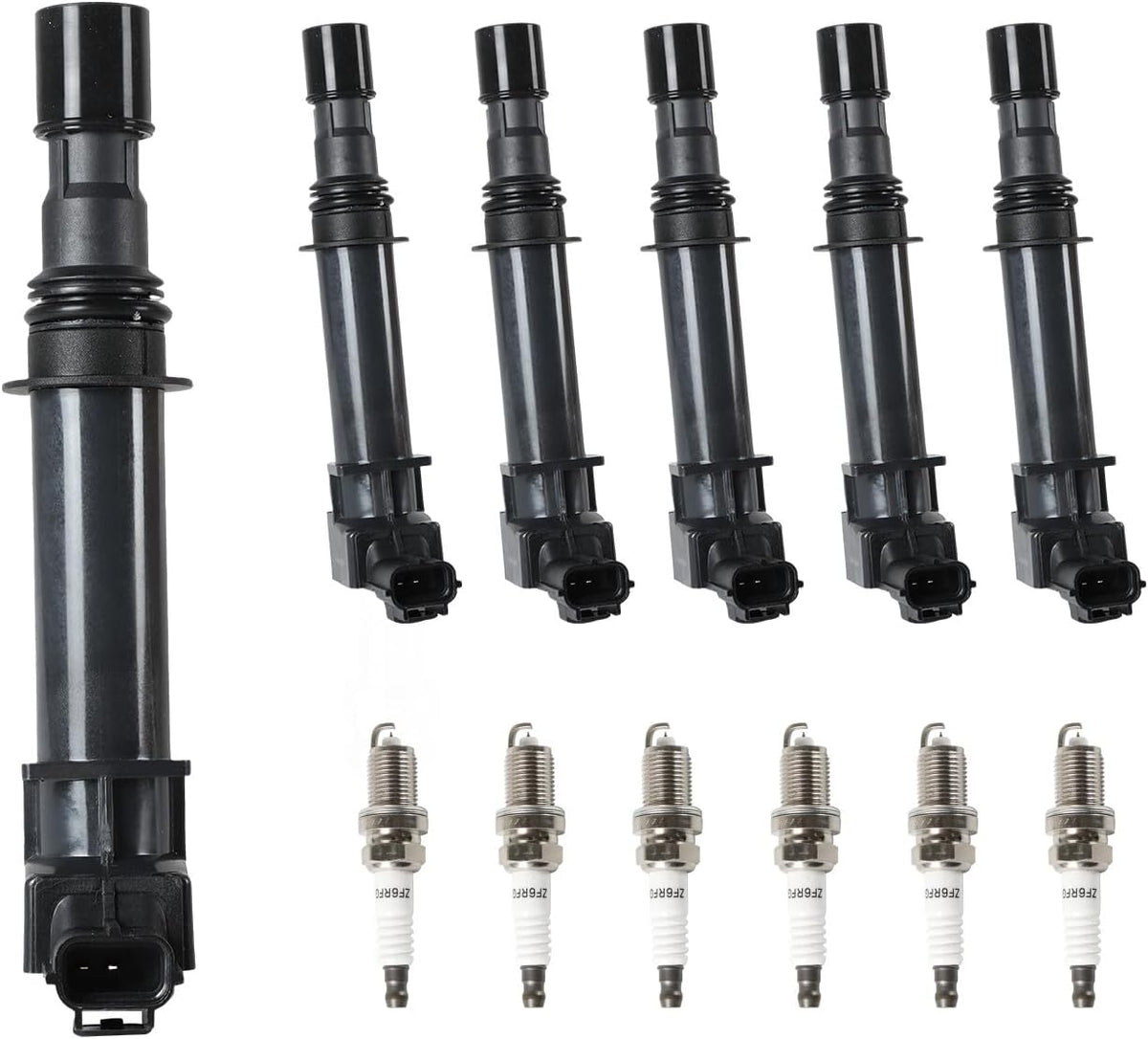 ya 9 10.24 6pcs Ignition Coils + Spark Plugs For 2004-2008 for Dodge Dakota 3.7L V6 UF270
