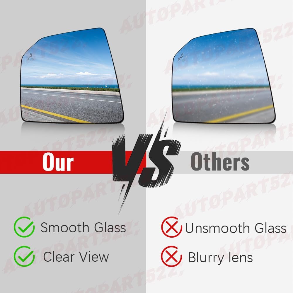 ya 2 8.15 Pair Side Mirror Glass Heated W/Blind Spot for Ford F-150 F150 2015-2020