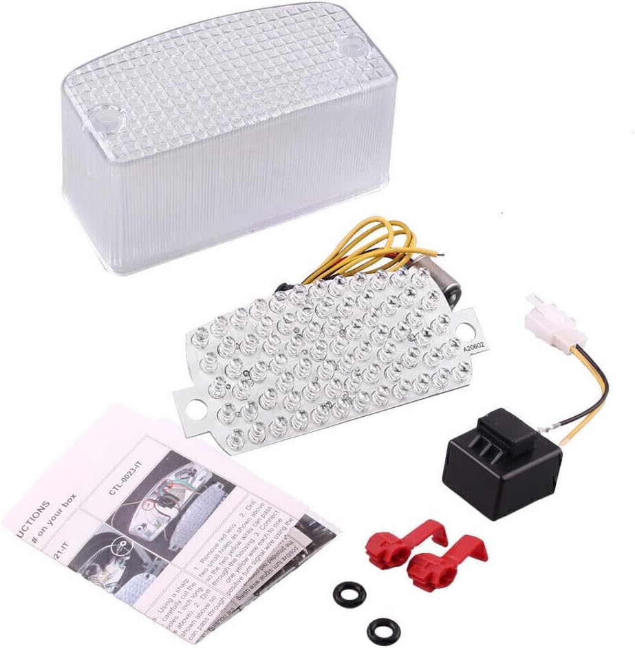 ya 4 8.8.2 for Honda MAGNA 97-07 Clear LED Turn Signals Brake Lights & Running Light