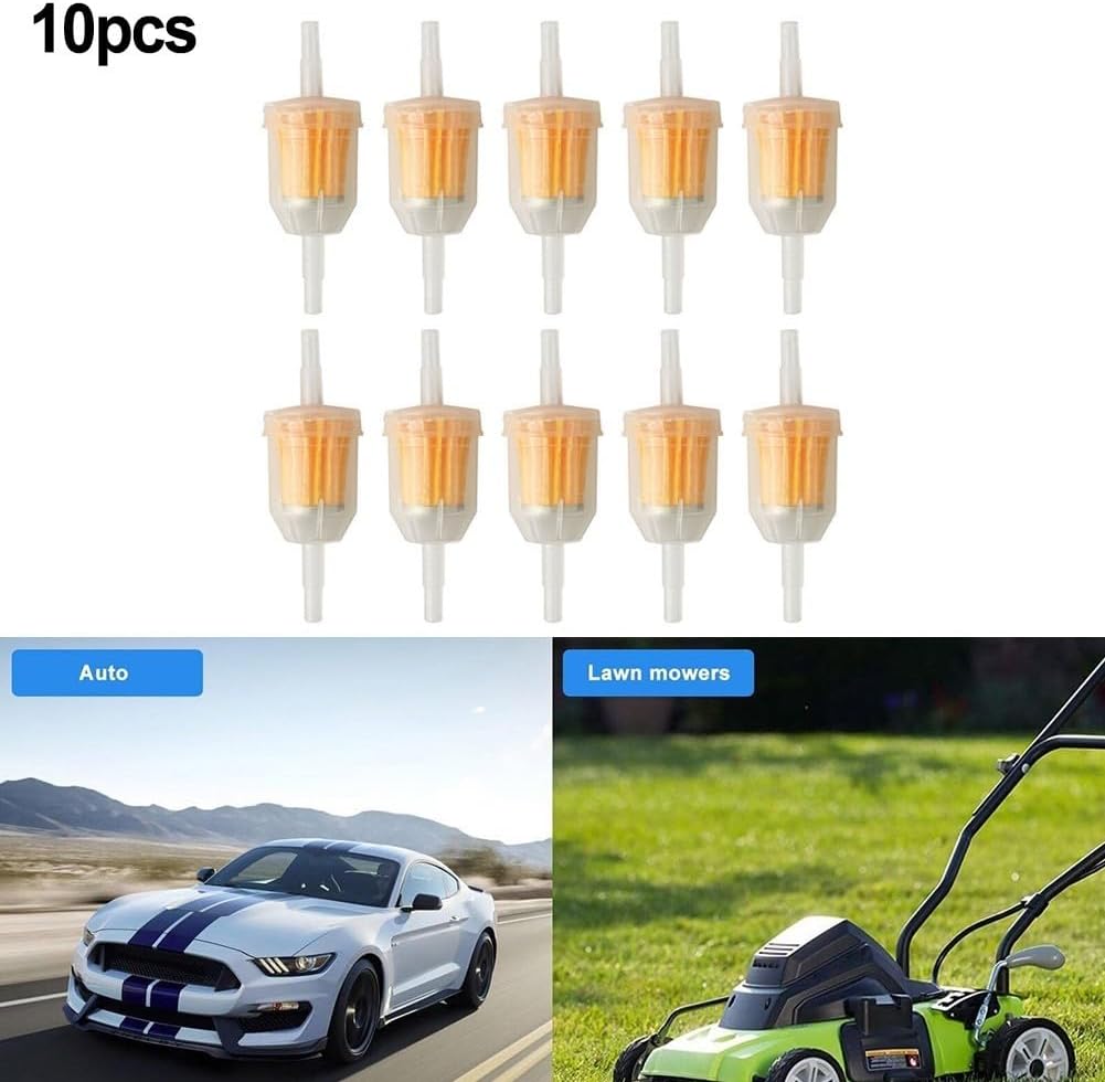 ya 26 10.21 baidi 10Pcs 1/4 6mm/8mm Inline Fuel Filter for Small Engine Lawn Garden Mower