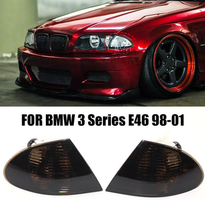 ya 6 8.14 Smoke Turn Signal Corner Light Lamp Left+Right For 99-01 for BMW E46 3-Series Sedan