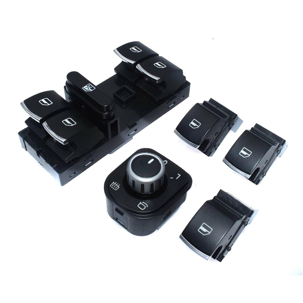 ya 4 8.8 Chrome Main Window Mirror Switch Set 5 for VW Jetta 3 Golf MK5 MK6 Passat