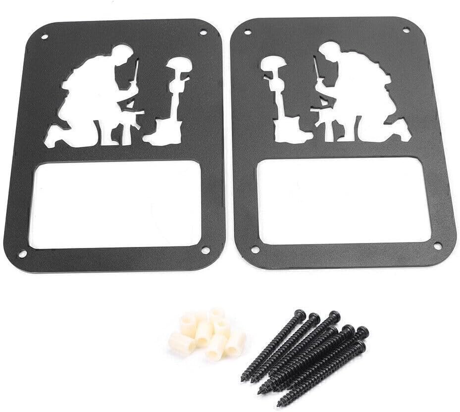 ya 4 8.10 Red Rear Tail Light Lamp Guard Cover Fit 2007-17 for Jeep Wrangler JK 2 Door&4 Door