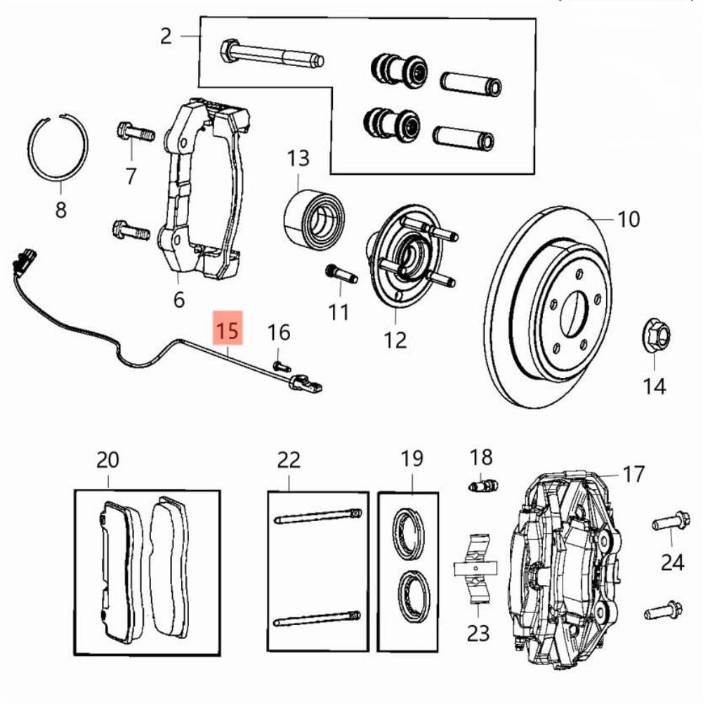 ya 9 10.24 5154230AC ABS Wheel Sensor for Jeep for Grand Cherokee for Dodge Durango 11-24