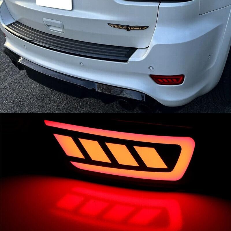 ya 2 8.15 2 pieces suitable for Jeep WK2 Grand Cherokee blackout smoke LED rear bumper reflector lights