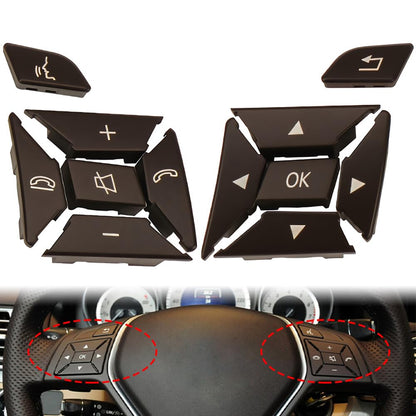 ya 13 9.15 baidi LH&RH Steering Wheel Control Switch Cover Brown for Mercedes-Benz C Class W204