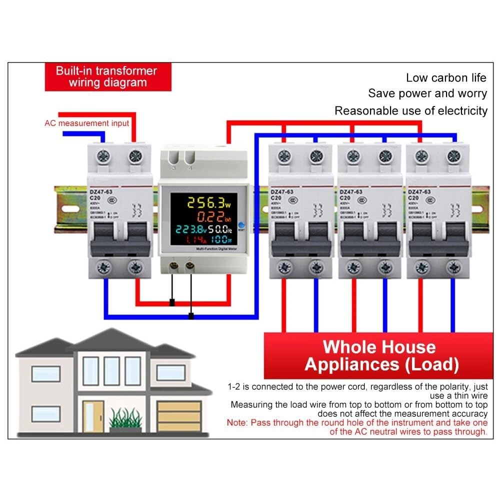 ya 16 10.20 baidi 6IN1 AC Monitor AC 40V~300V 100A Voltage Current Power Frequency Energy Meter