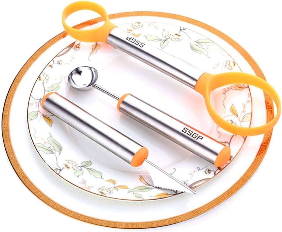 ya 14 9.20 baidi 3 Pcs/set Fruit Cutting Tools Sculpture Scooper Melon Baller Salad-1