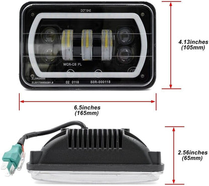 ya 7 8.24 baidi 2 Pack 4x6 Inch LED High/Low Beam DRL Turn Signal Driving Lights for Ford for Mustang GT Probe 