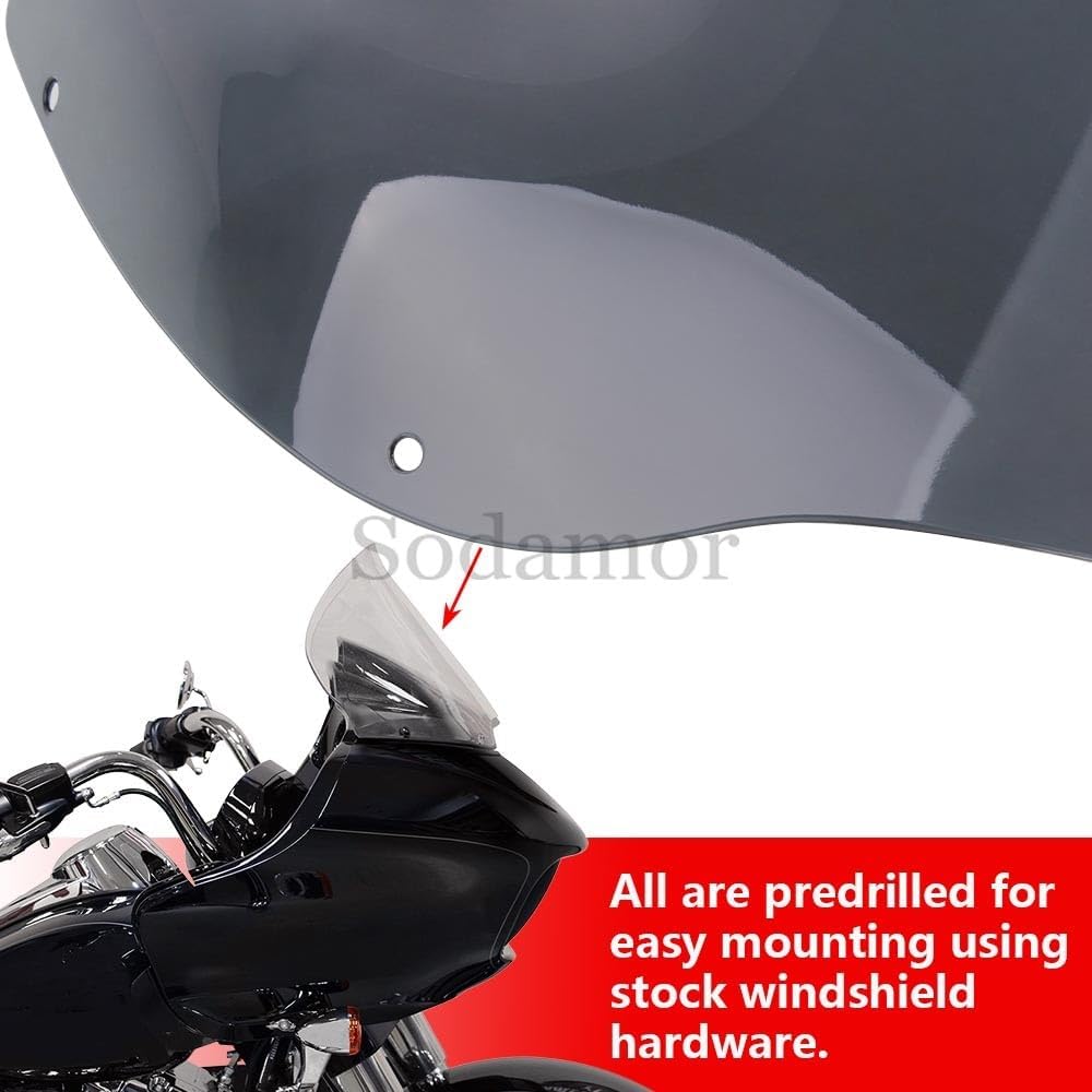 ya 23 10.7 baidi 12.5 Smoke ABS Wave Windshield Windscreen for Harley Touring Road Glide FLTR/Ia