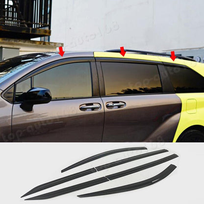 ya 6 8.24 baidi for Toyota for Sienna 2021-23 Black Window Visor Vent Shade Sun Rain Guard Cover 6X
