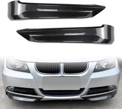 ya 2 8.15 Front Bumper Lip Aprons Carbon Black for BMW 3 Series E90 E91 320i 330i 2005-08