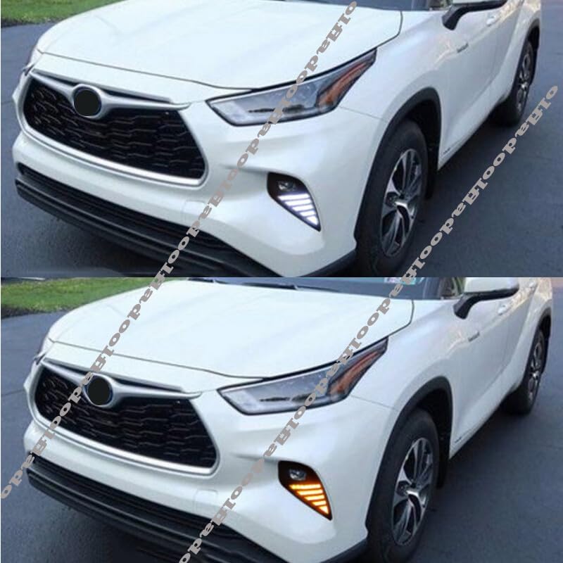 ya 7 8.24 baidi for Toyota Highlander 2020-23 Working LED Fog Lamp Daytime Running Light upgrade