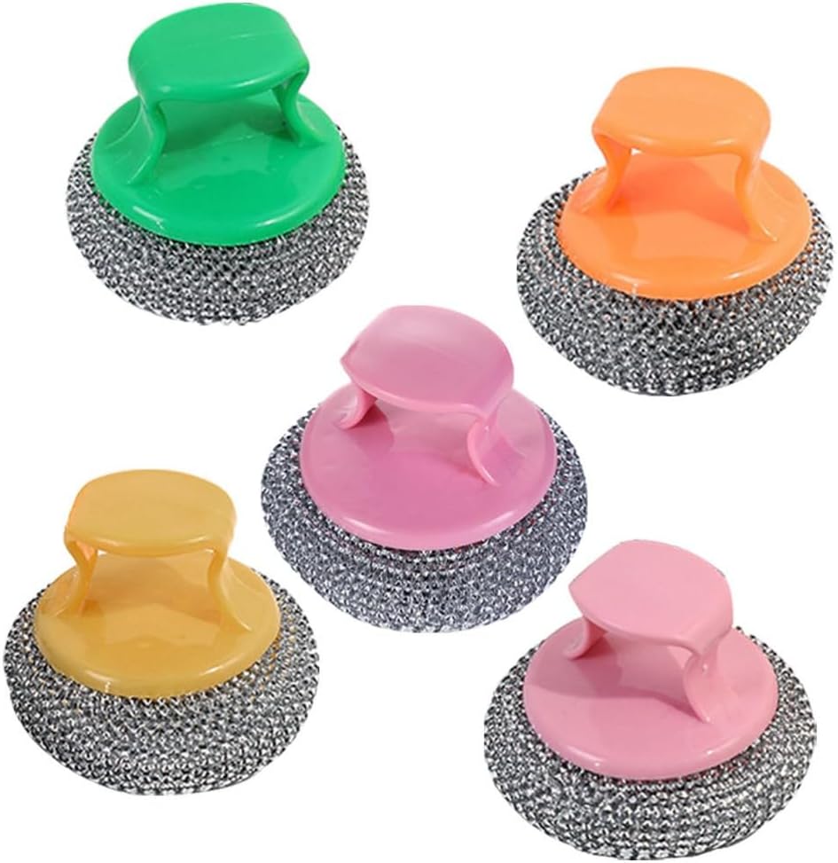 ya 26 10.21 baidi 5PCS Steel Wire Brush with Handle Pot Pan Dish Washing Brush Multifunctional