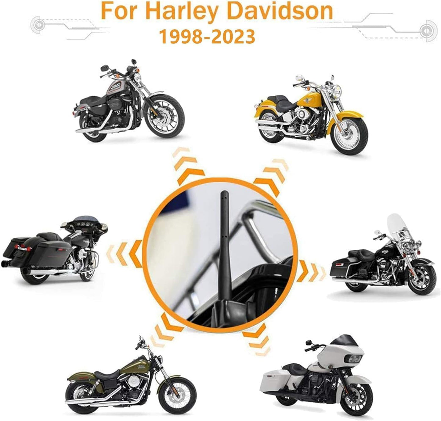 ya 4 8.24 baidi 5 inch Short Antenna Mast for Harley-Davidson Road Street Electra Tour Glide